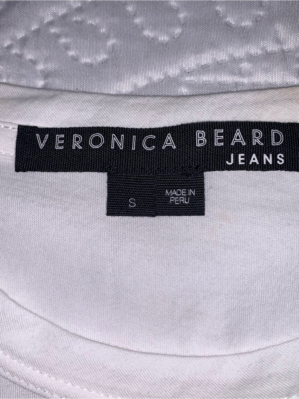 Veronica Beard Waldorf Ruched Sleeve Tee. White Pima Cotton. S - Picture 6 of 8